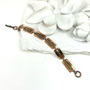 Vintage Signed Solid Copper Link Bracelet
